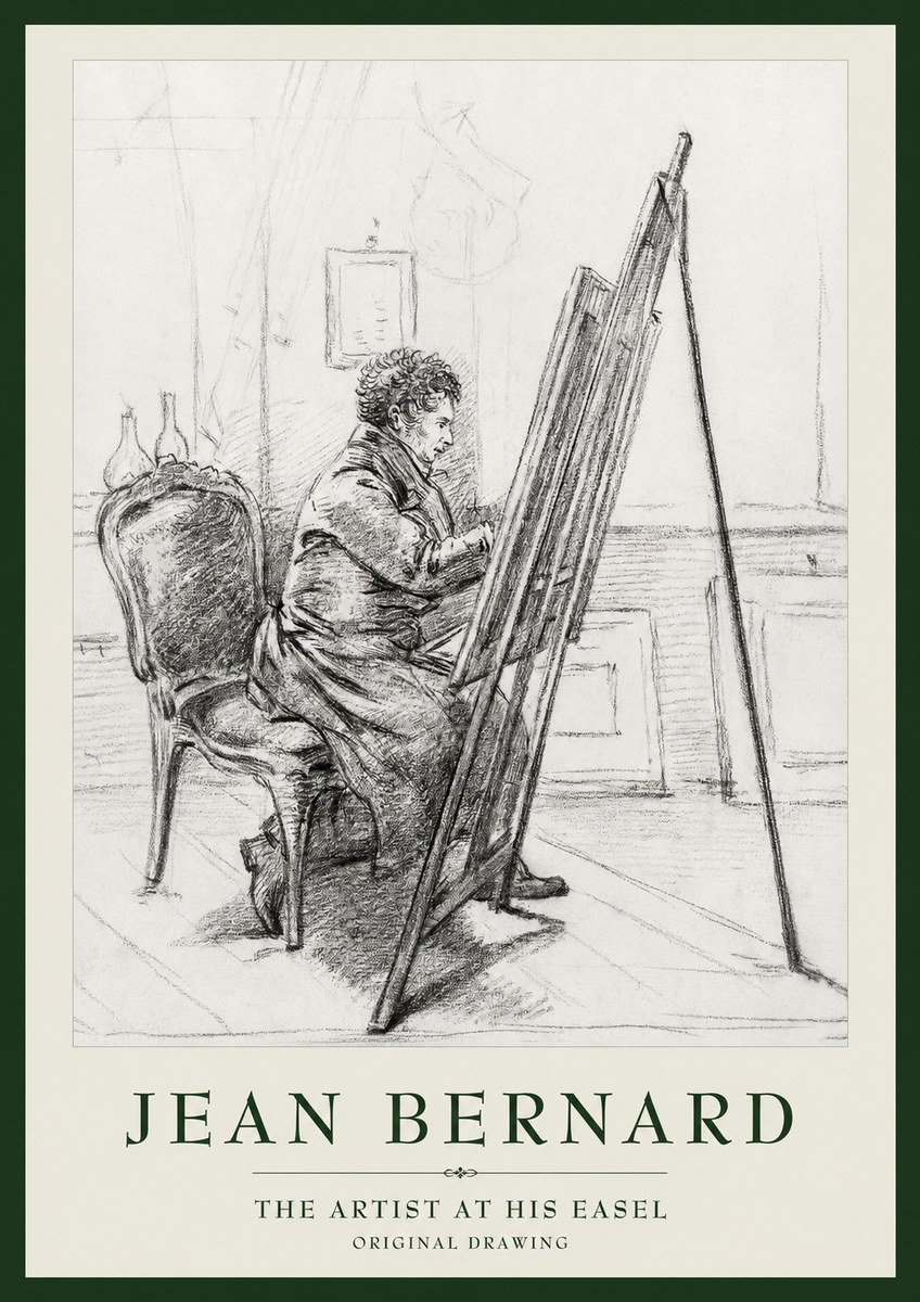Jean Bernard The Artist at His Easel No1 - Plakát