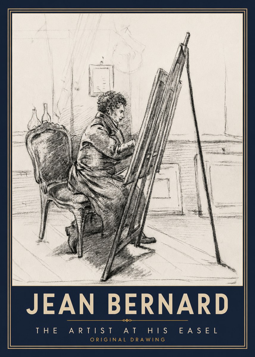 Jean Bernard The Artist at His Easel No3 - Plakát