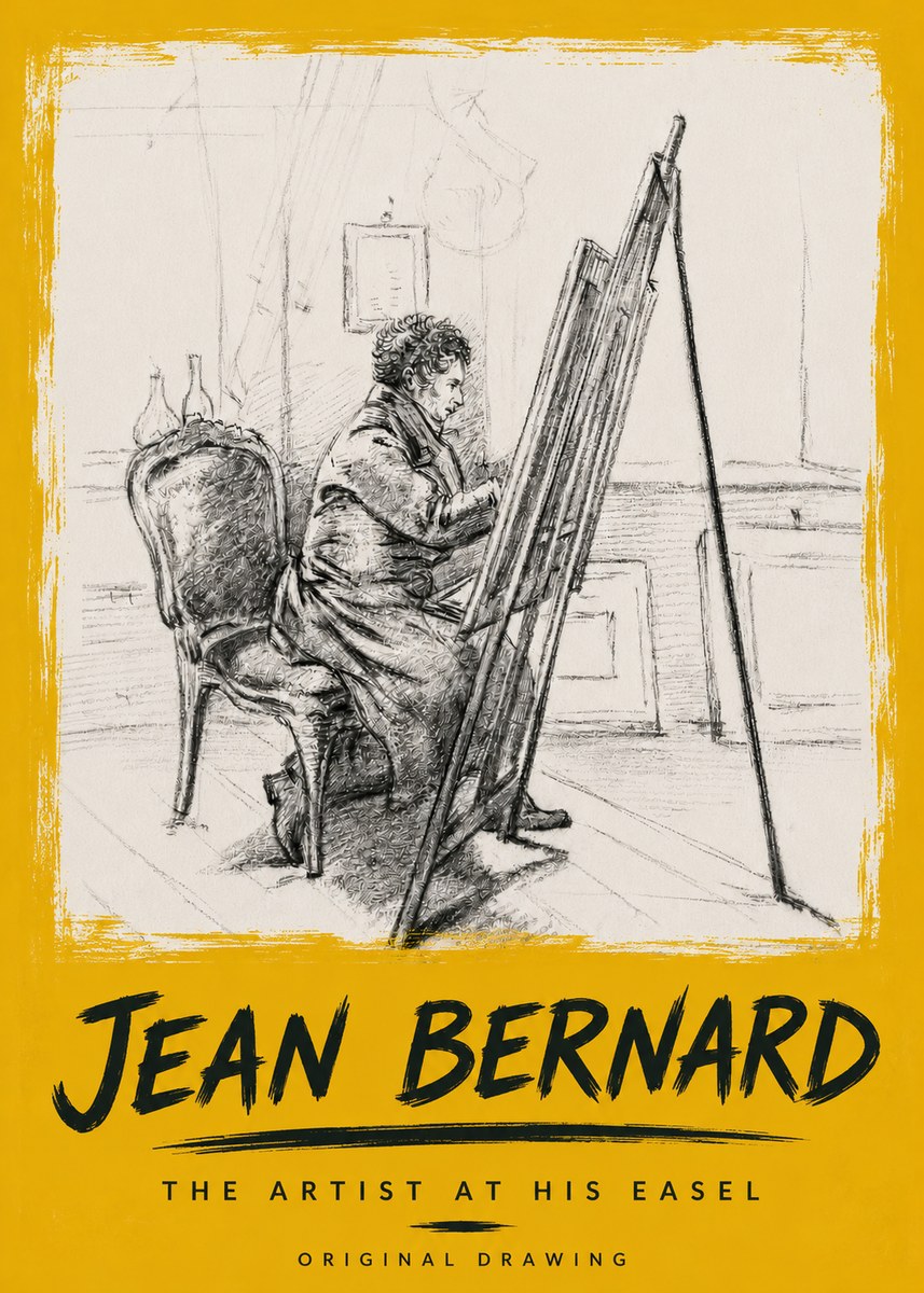 Jean Bernard The Artist at His Easel No6 - Plakát