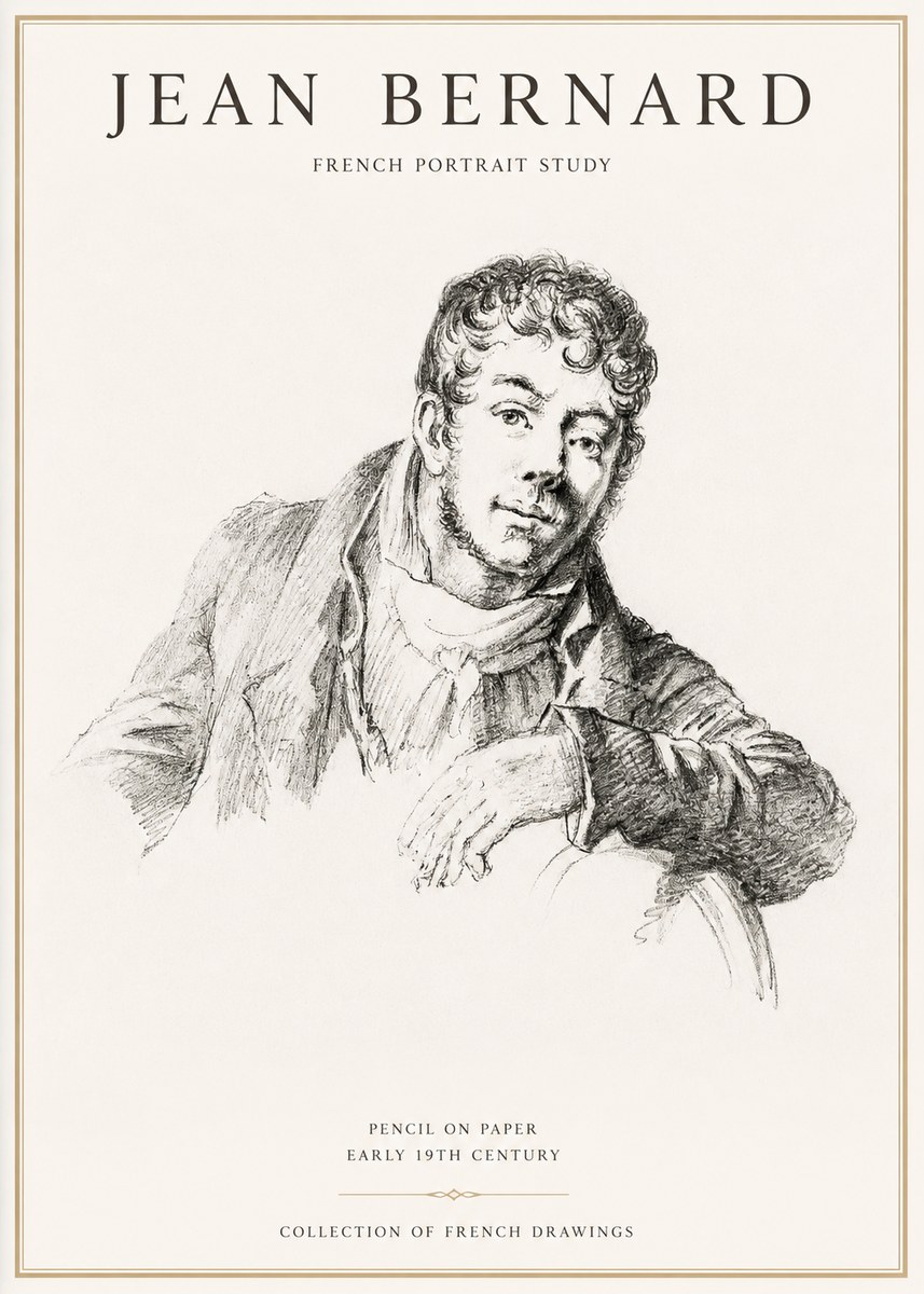 Jean Bernard French Portrait Study No1 - Plakát