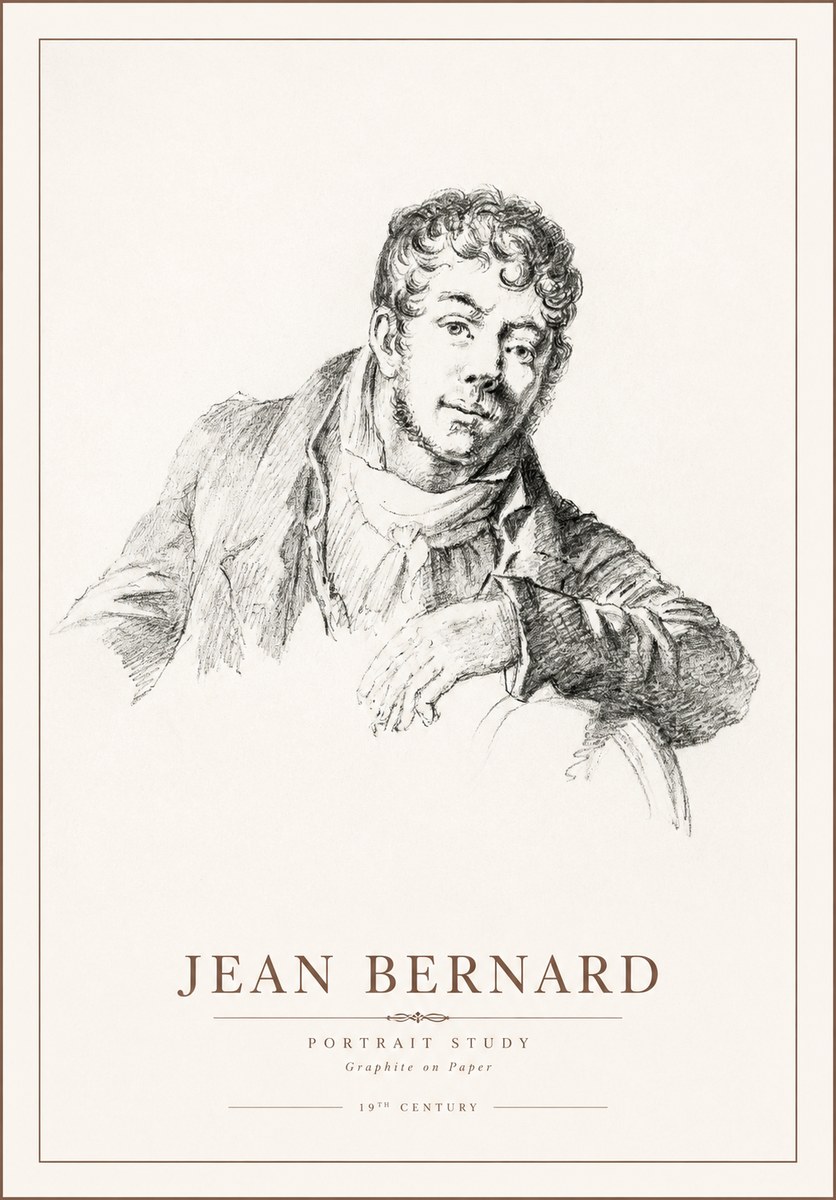 Jean Bernard French Portrait Study No2 - Plakát