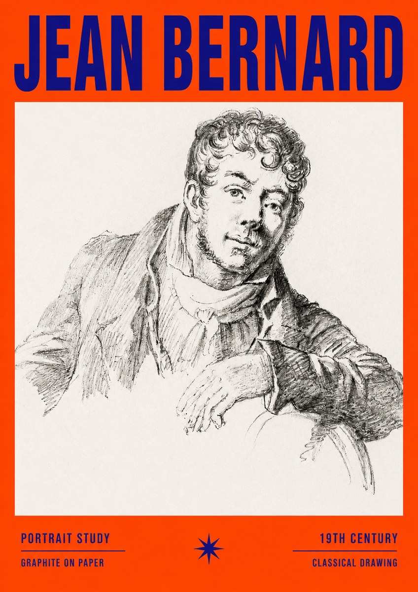 Jean Bernard French Portrait Study No3 - Plakát