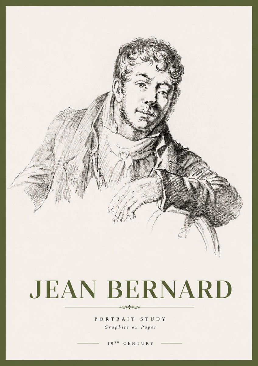 Jean Bernard French Portrait Study No4 - Plakát