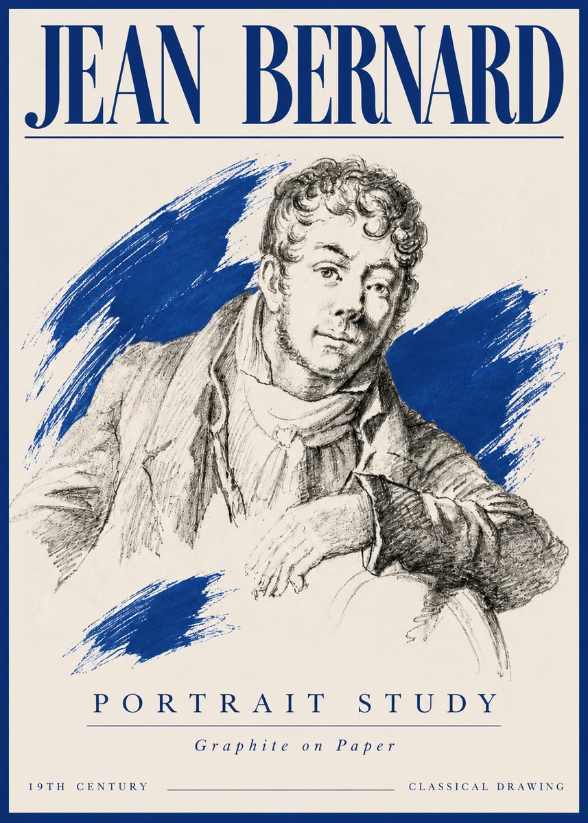 Jean Bernard French Portrait Study No5 - Plakát