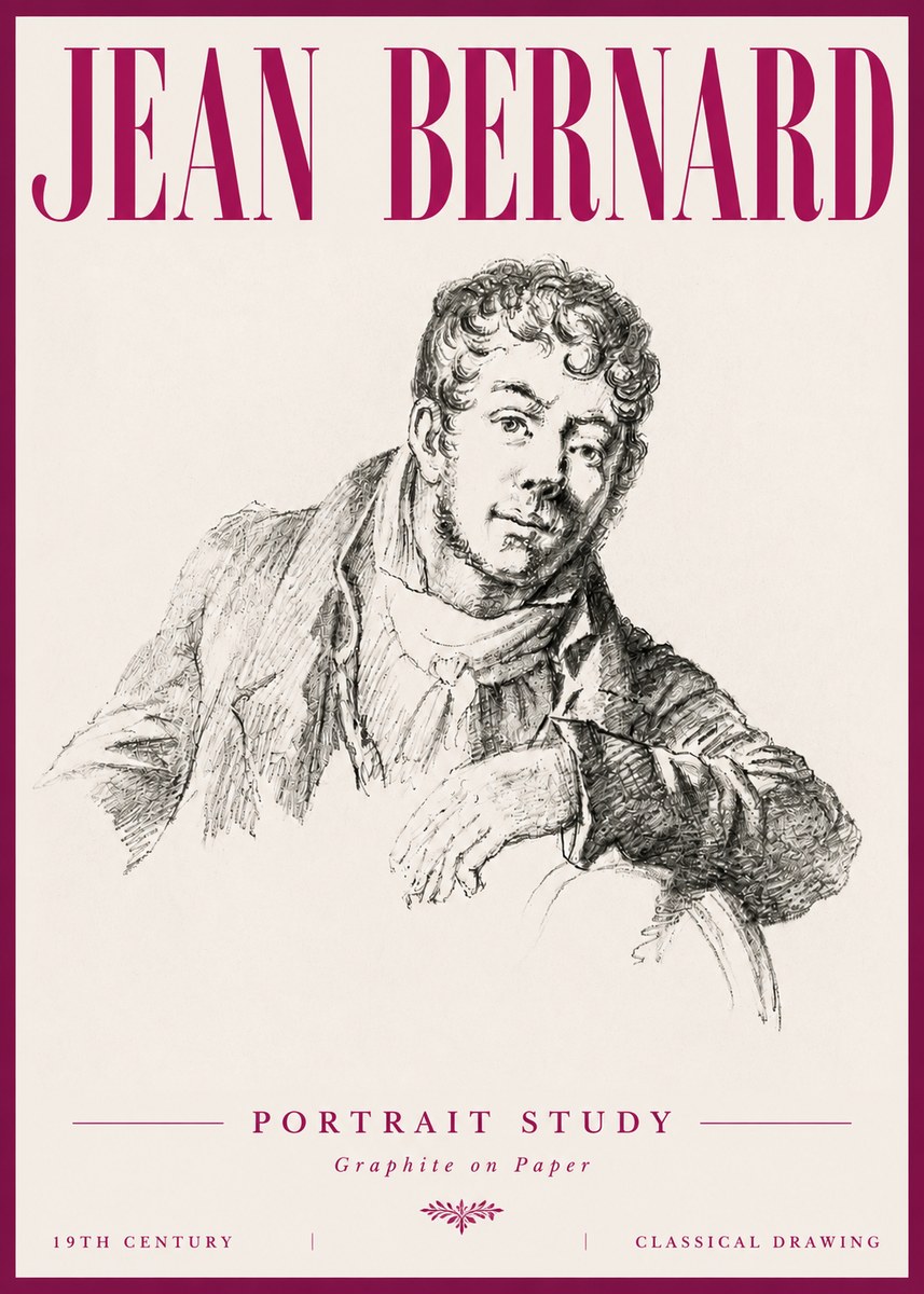 Jean Bernard French Portrait Study No6 - Plakát