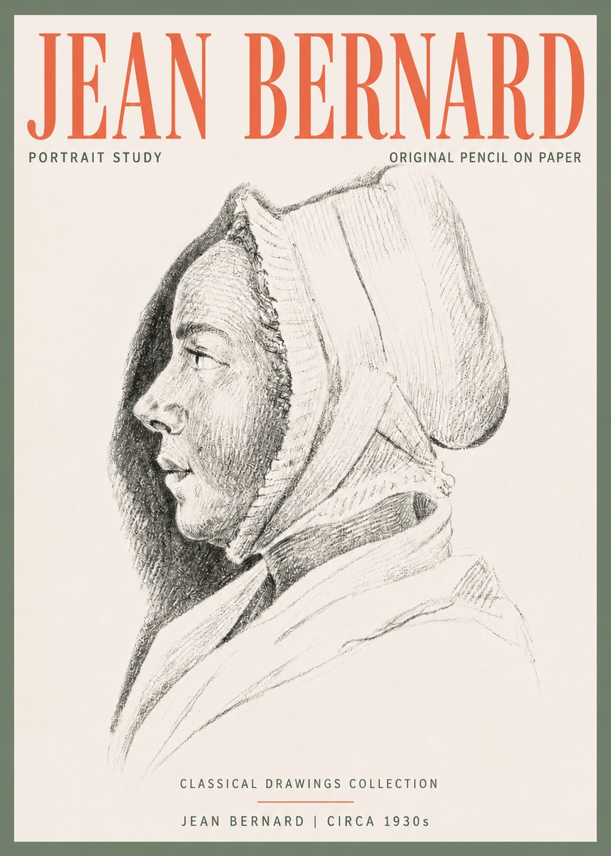 Jean Bernard Portrait Study VI No3 - Plakát