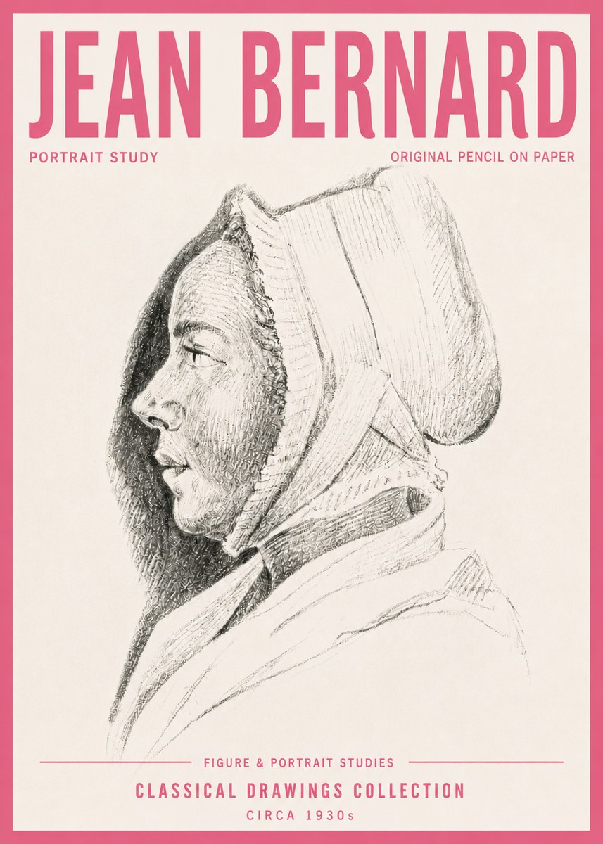 Jean Bernard Portrait Study VI No4 - Plakát
