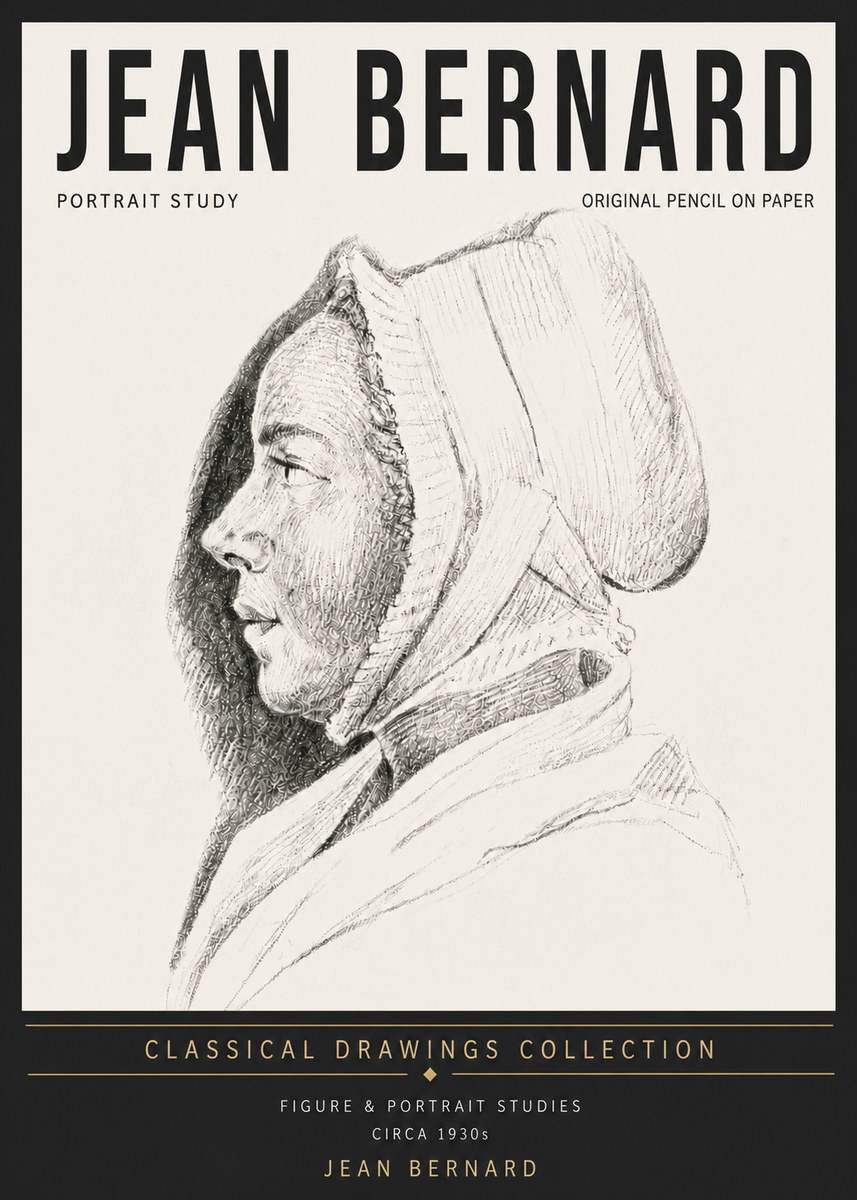 Jean Bernard Portrait Study VI No5 - Plakát