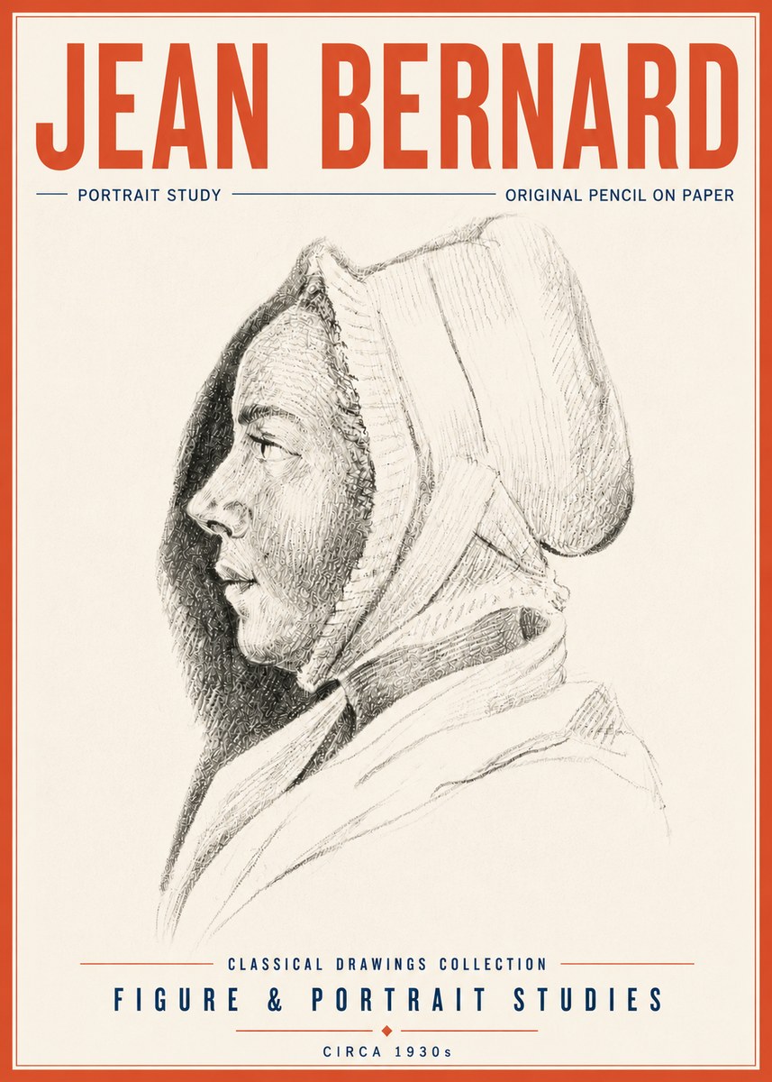 Jean Bernard Portrait Study VI No6 - Plakát
