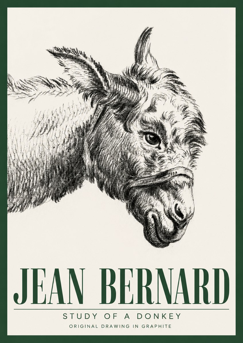 Jean Bernard Study of a Donkey I No3 - Plakát