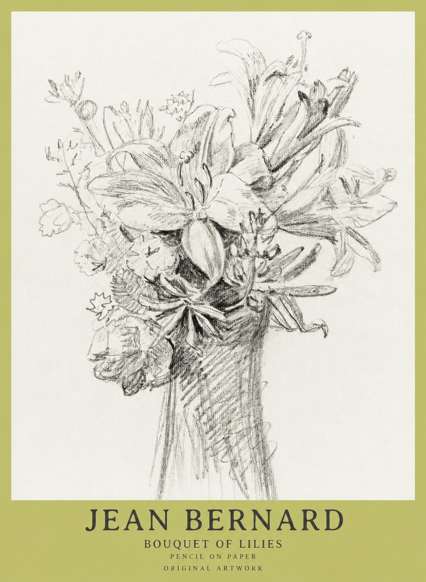 Jean Bernard Bouquet of Lilies No1 - Plakát