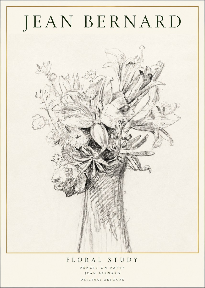Jean Bernard Bouquet of Lilies No2 - Plakát