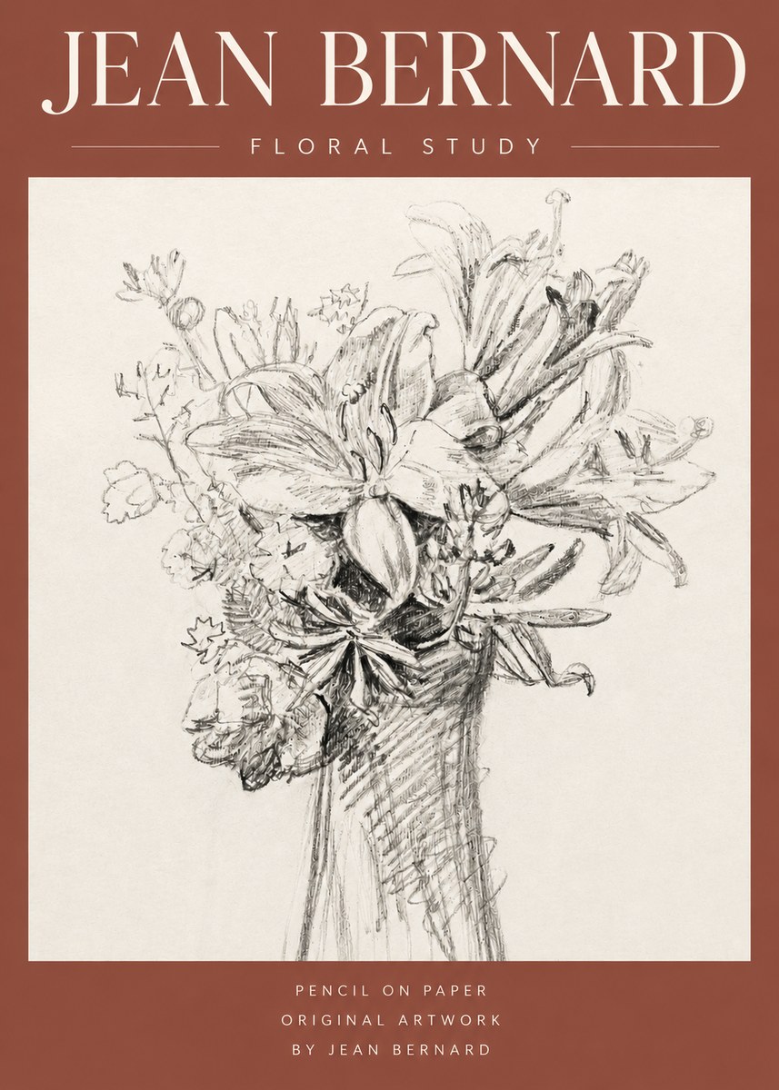 Jean Bernard Bouquet of Lilies No4 - Plakát