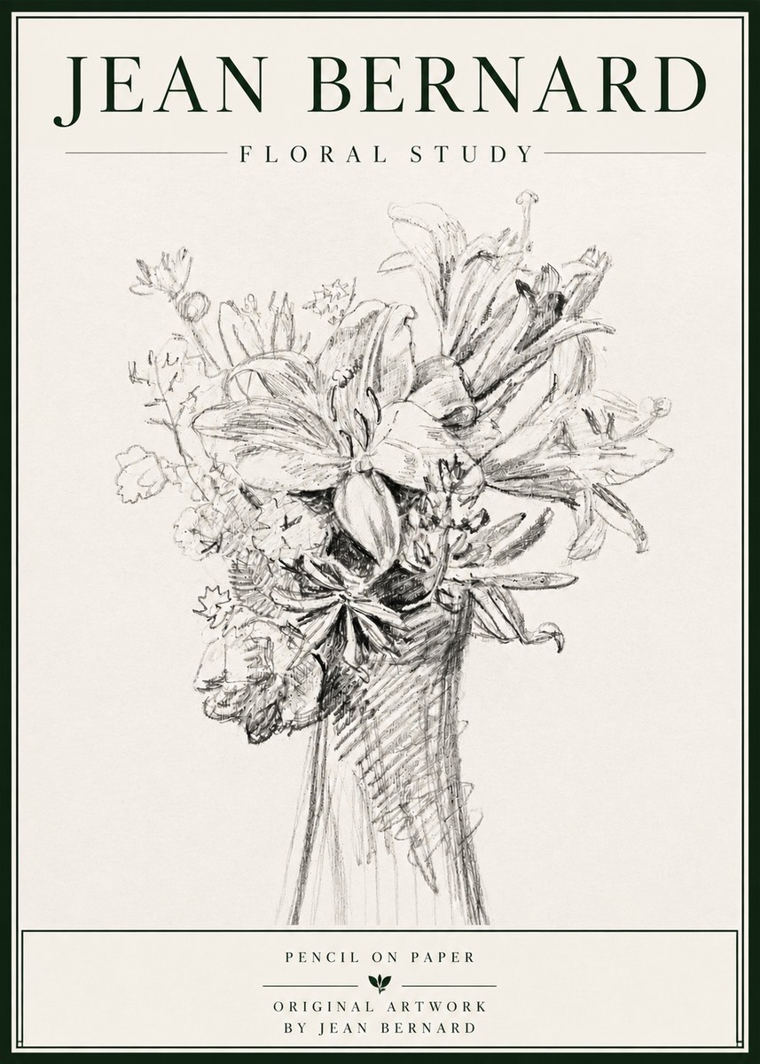 Jean Bernard Bouquet of Lilies No6 - Plakát