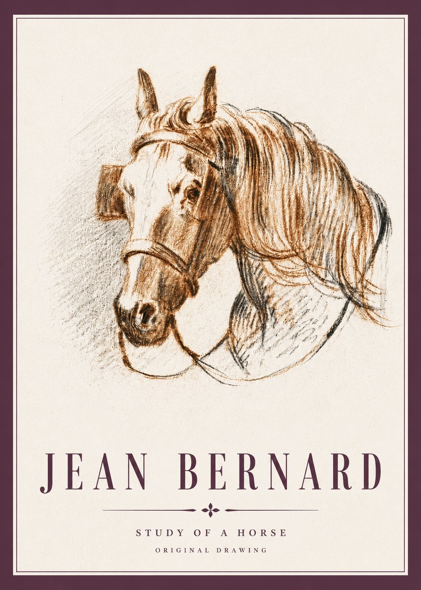 Jean Bernard Study of a Horse V No5 - Plakát