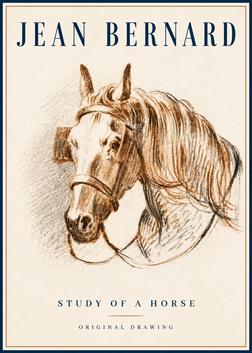 Jean Bernard Study of a Horse V No6 - Plakát