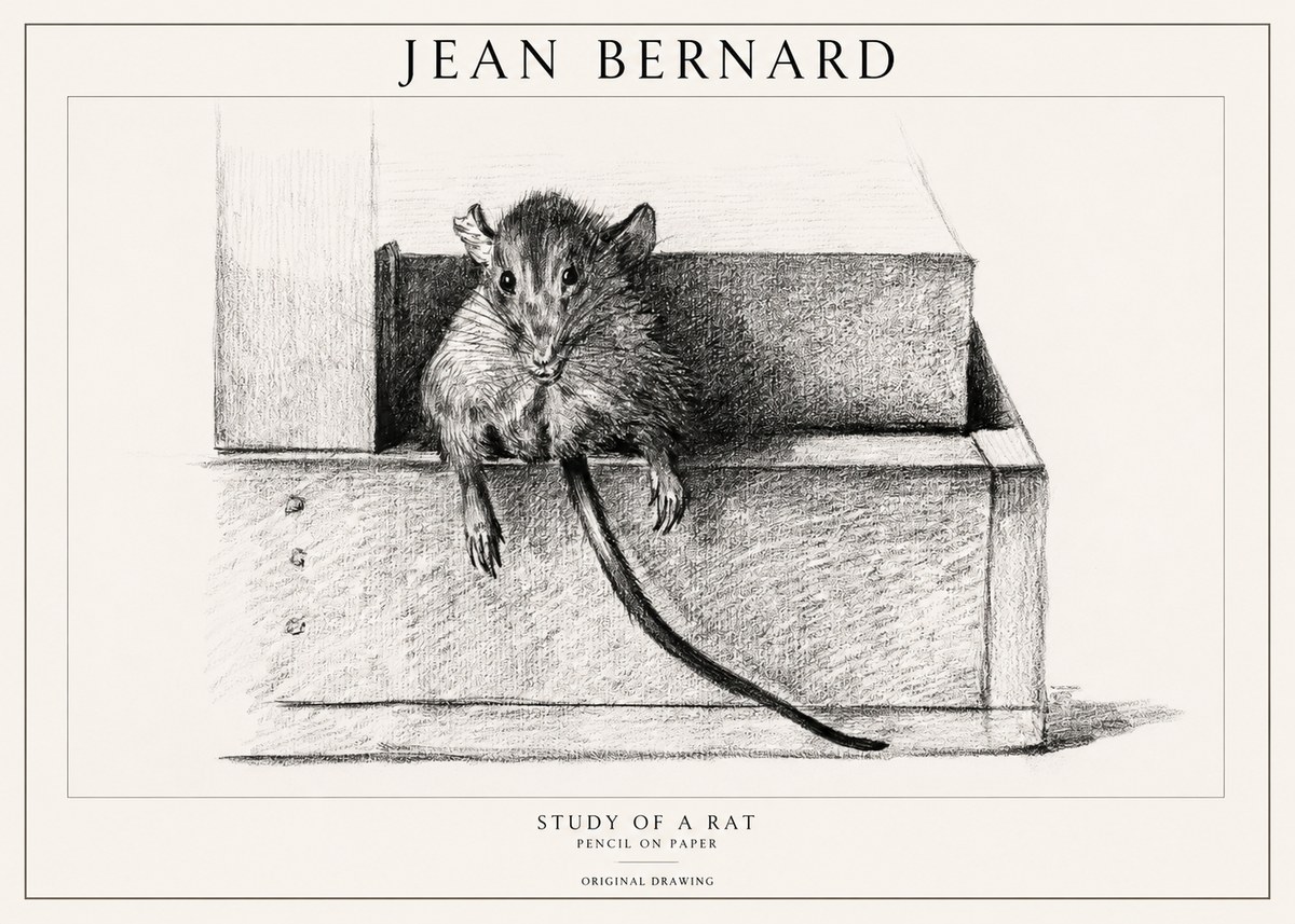 Jean Bernard Study of a Rat I No1 - Plakát