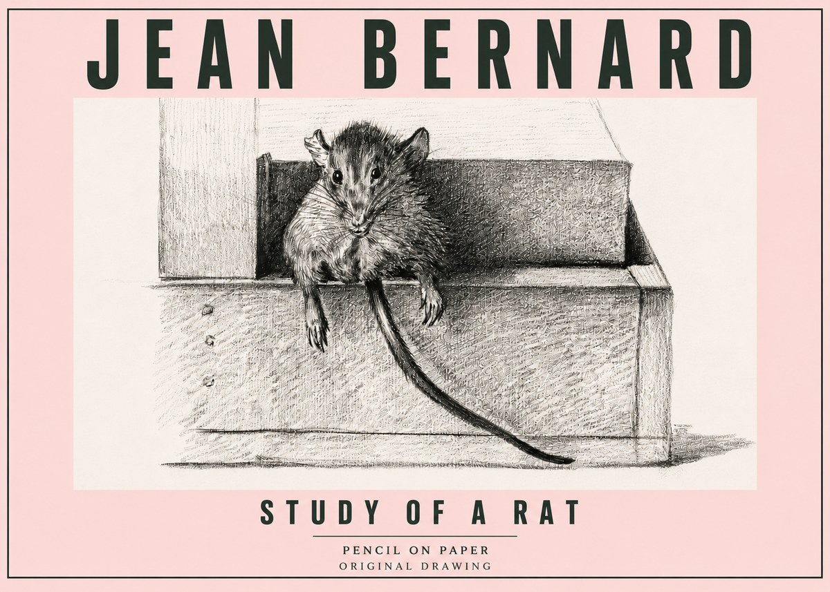 Jean Bernard Study of a Rat I No5 - Plakát