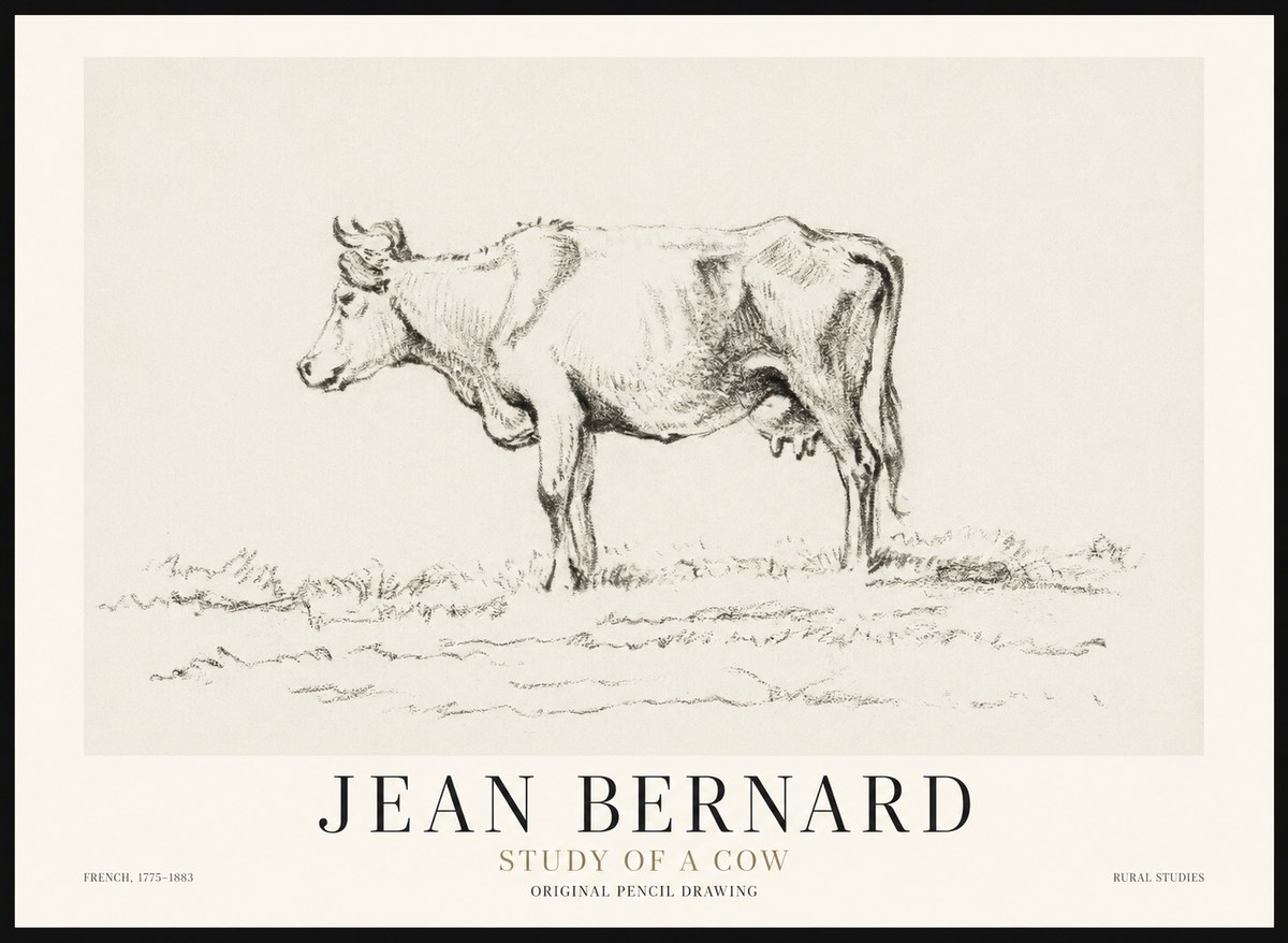 Jean Bernard Study of a Cow III No1 - Plakát