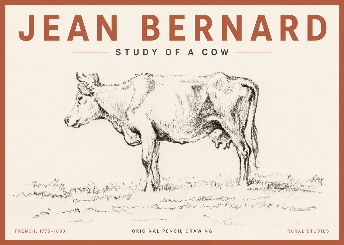 Jean Bernard Study of a Cow III No6 - Plakát