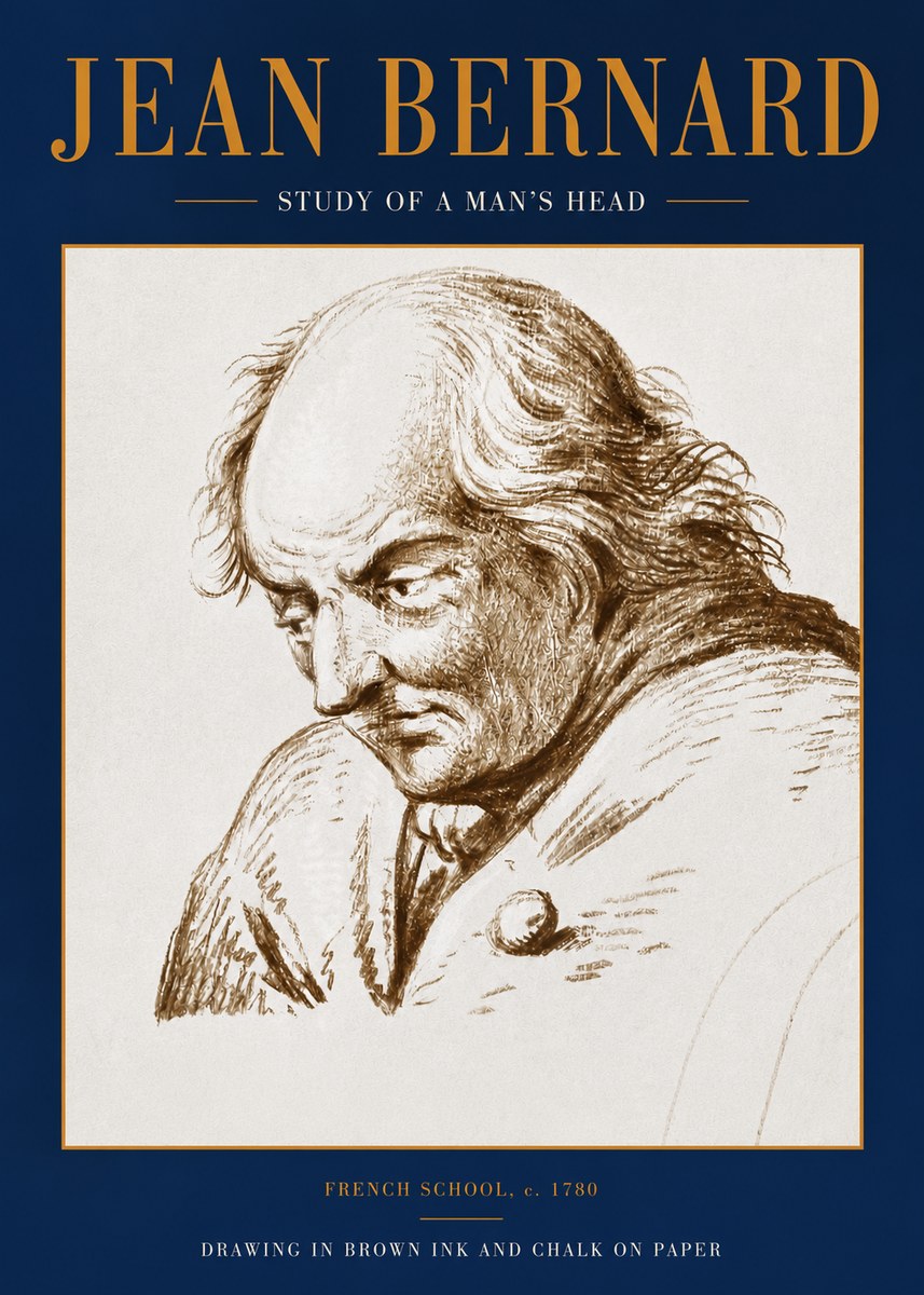 Jean Bernard Study of a Man's Head No3 - Plakát