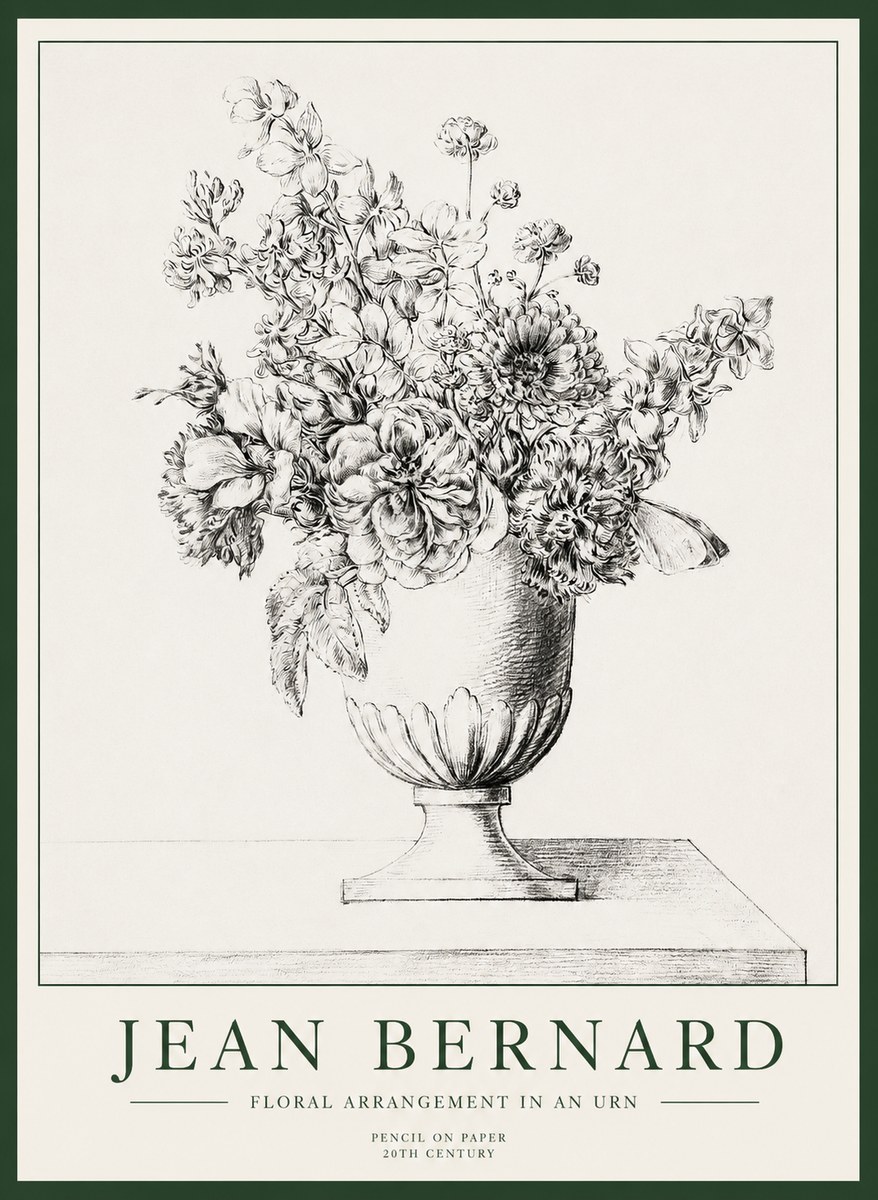 Jean Bernard Floral Arrangement in an Urn No1 - Plakát
