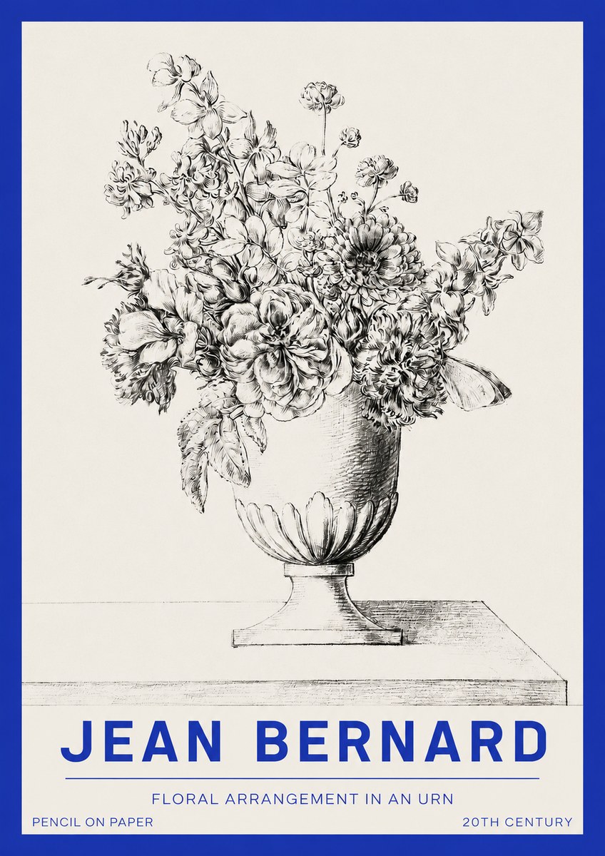 Jean Bernard Floral Arrangement in an Urn No2 - Plakát