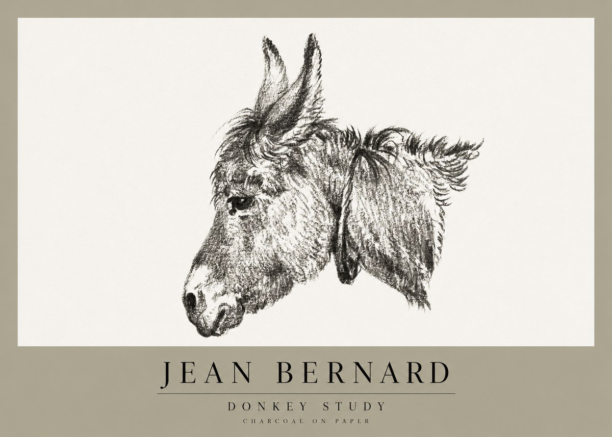 Jean Bernard Donkey Study III No1 - Plakát