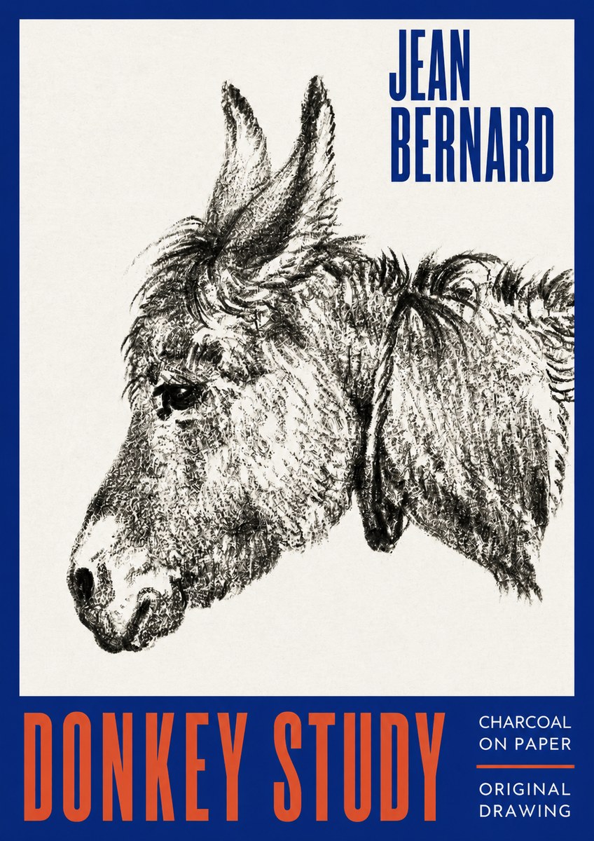 Jean Bernard Donkey Study III No2 - Plakát