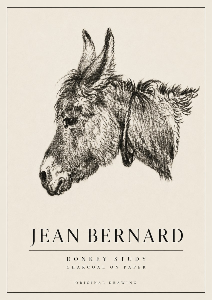 Jean Bernard Donkey Study III No3 - Plakát