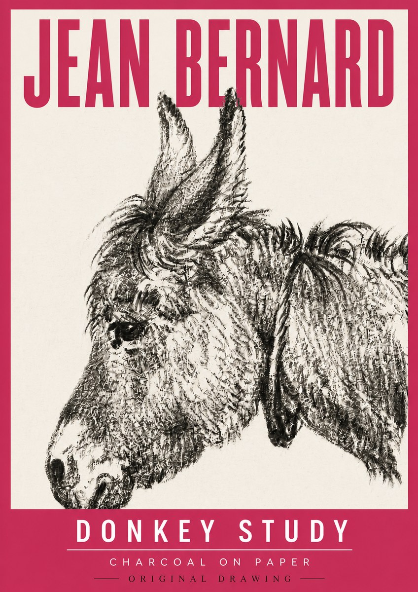 Jean Bernard Donkey Study III No5 - Plakát