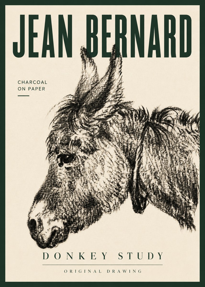 Jean Bernard Donkey Study III No6 - Plakát