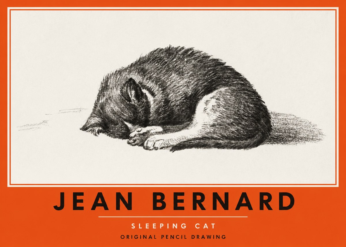 Jean Bernard Sleeping Cat III No2 - Plakát