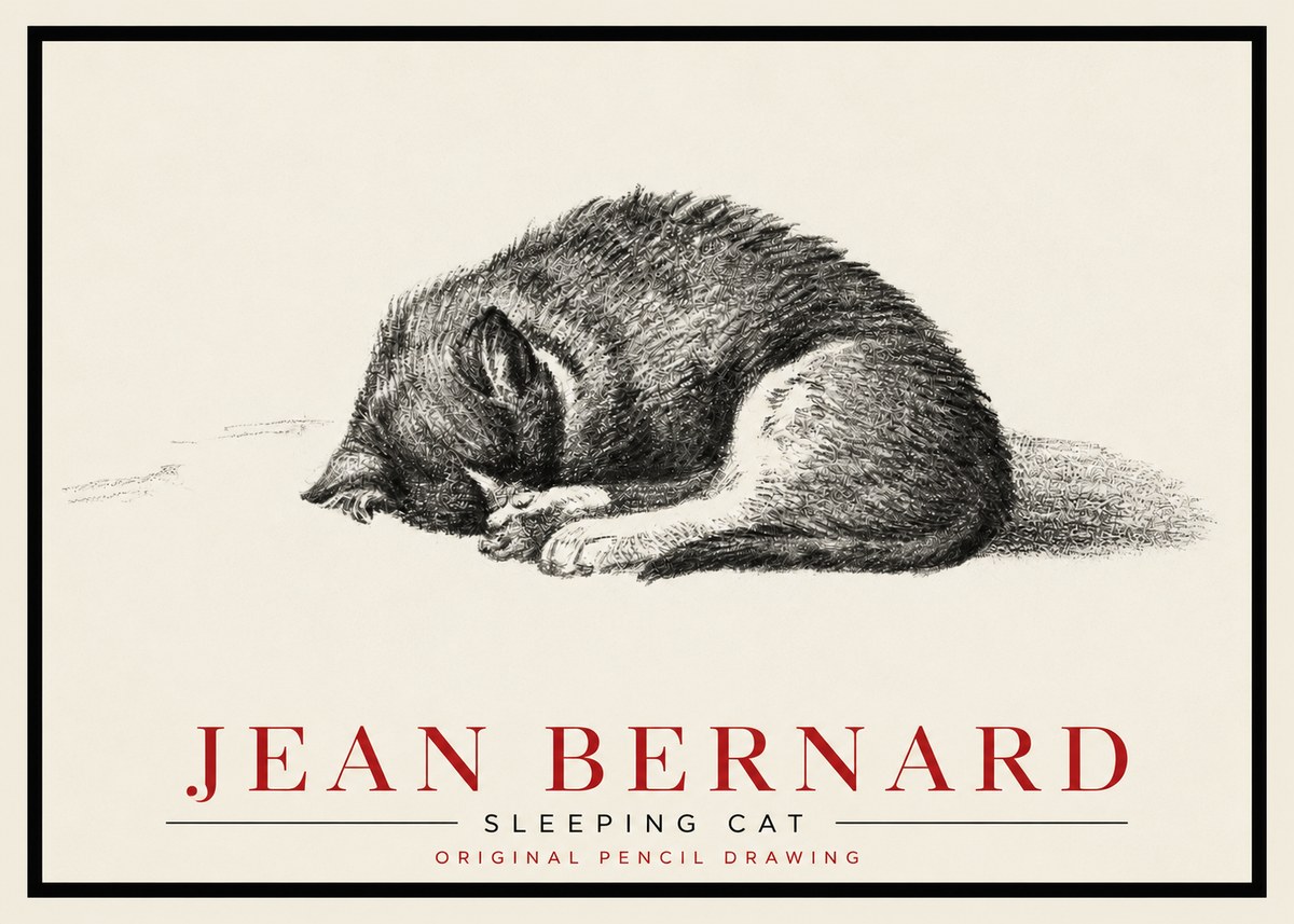 Jean Bernard Sleeping Cat III No5 - Plakát