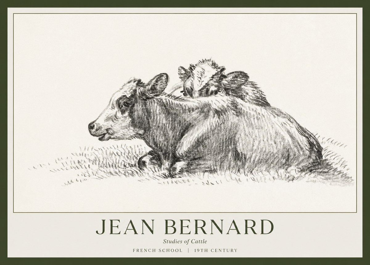 Jean Bernard Study of Cows No2 - Plakát