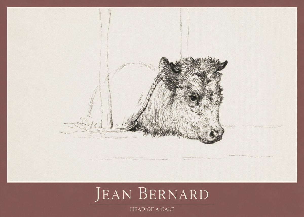 Jean Bernard Study of a Calf I No2 - Plakát