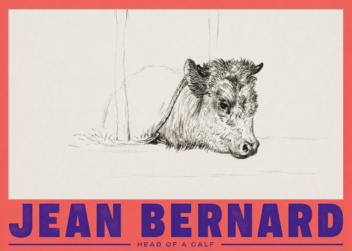 Jean Bernard Study of a Calf I No3 - Plakát