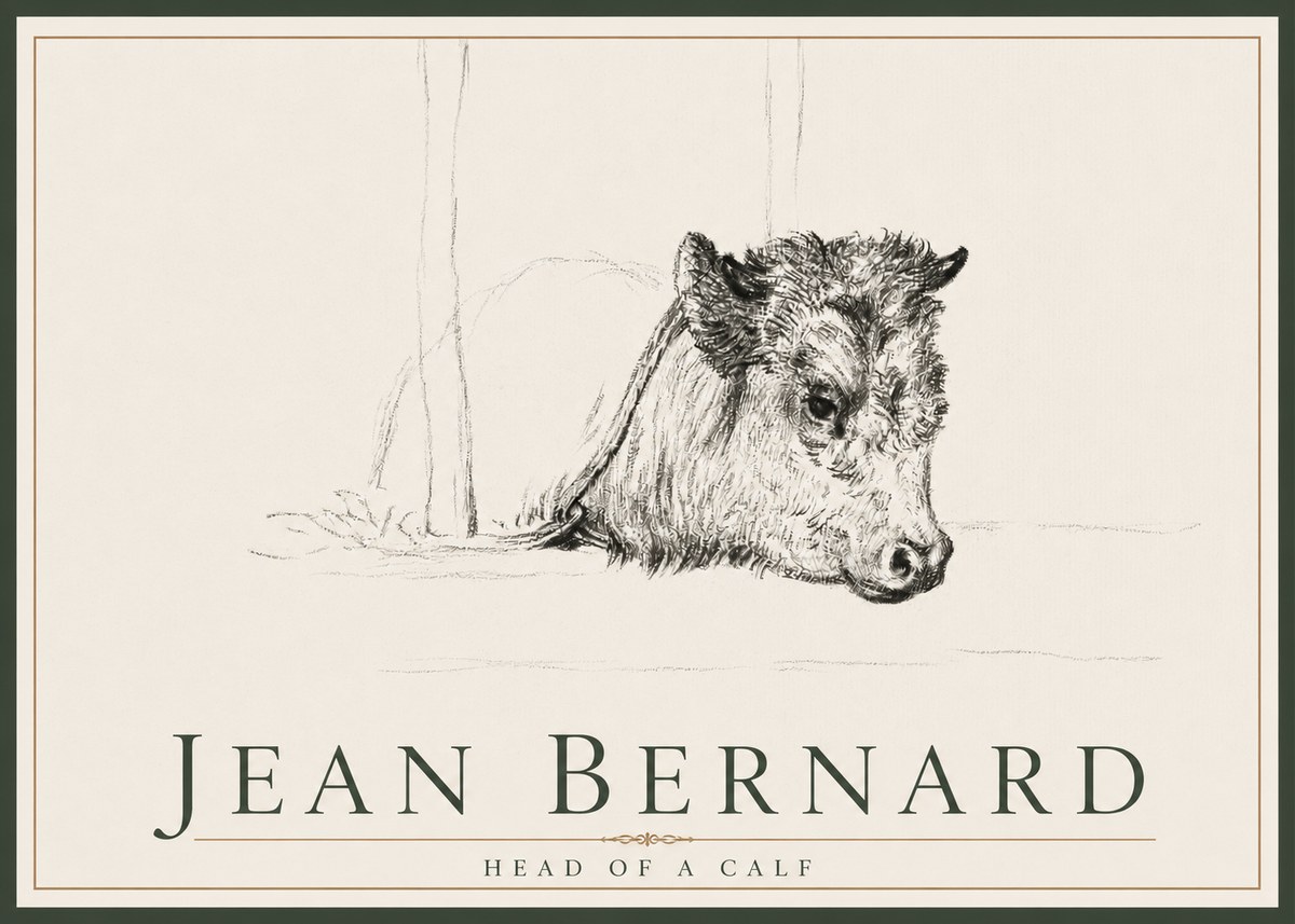 Jean Bernard Study of a Calf I No4 - Plakát