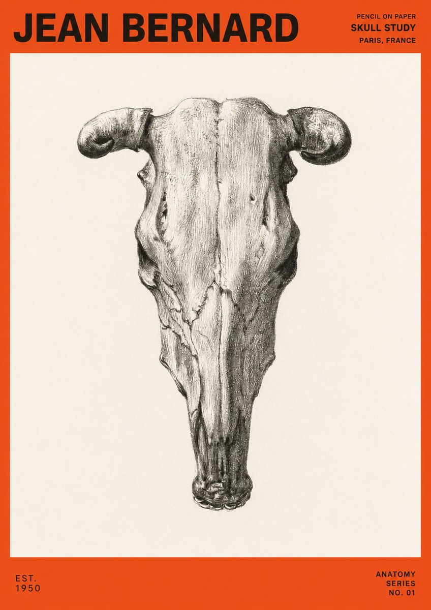 Jean Bernard Skull Study No3 - Plakát