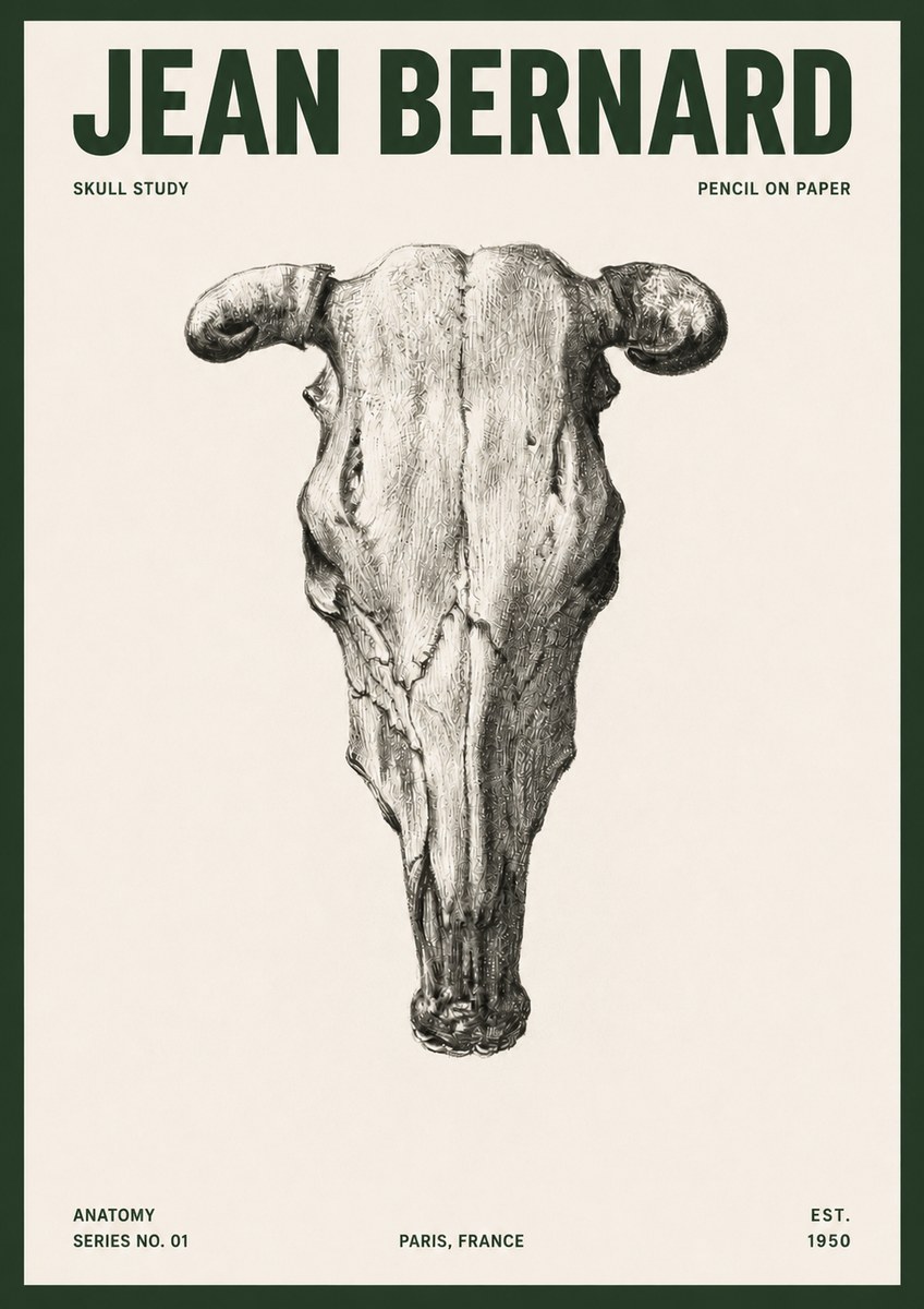 Jean Bernard Skull Study No5 - Plakát