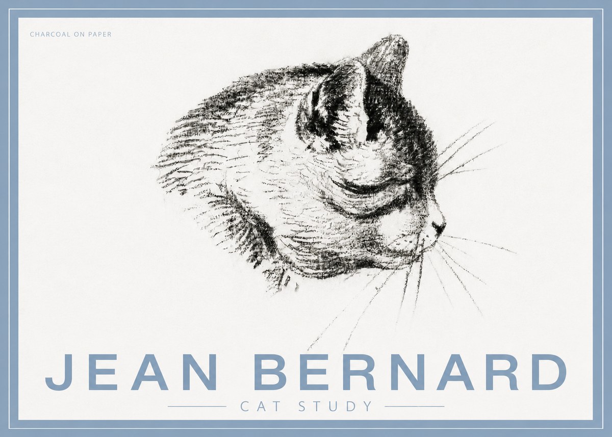 Jean Bernard Cat Study IV No5 - Plakát