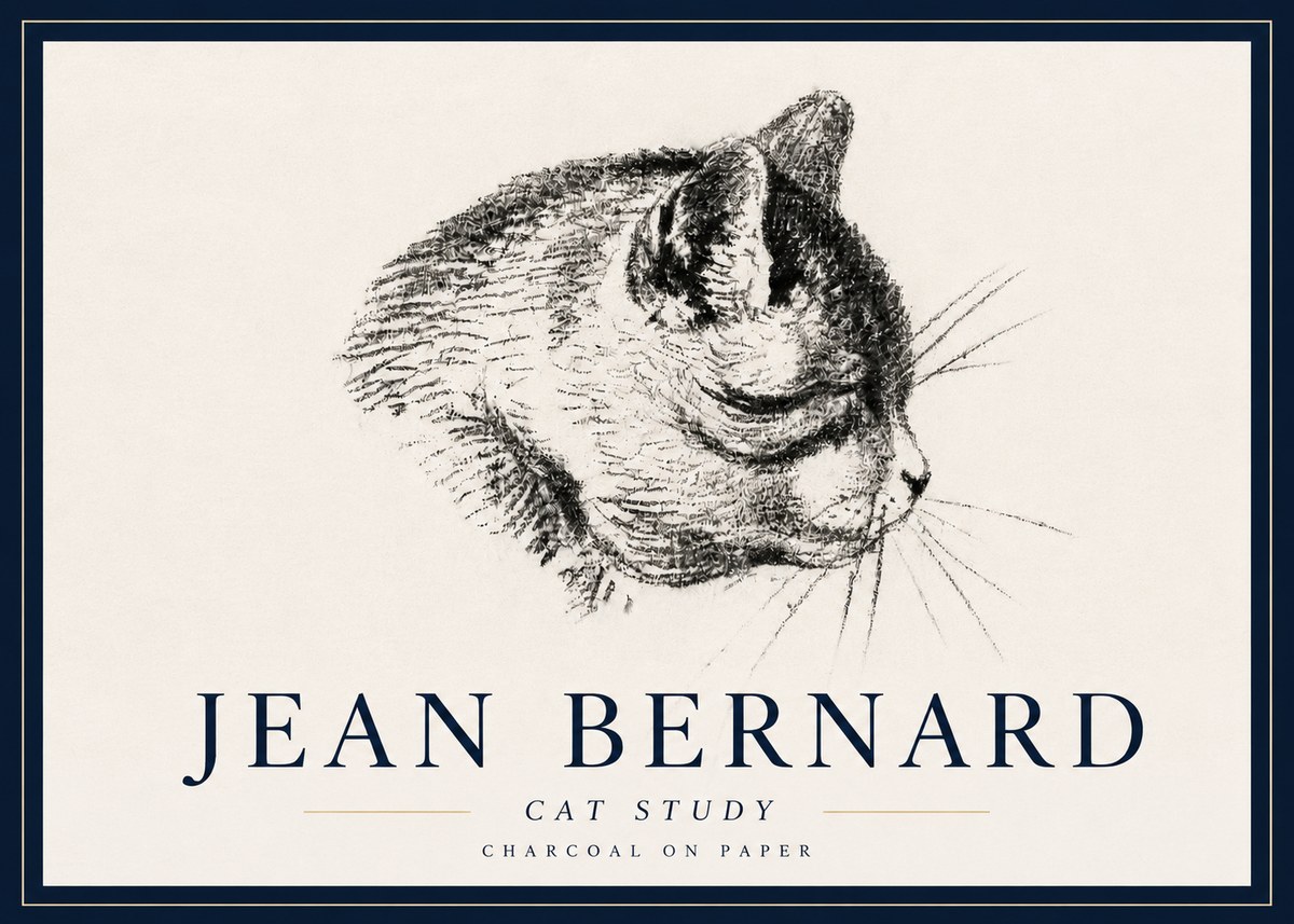 Jean Bernard Cat Study IV No6 - Plakát