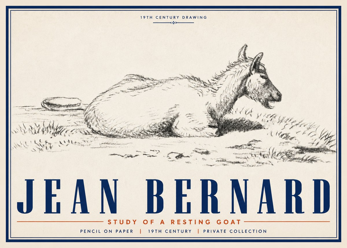 Jean Bernard Study of a Resting Goat No5 - Plakát