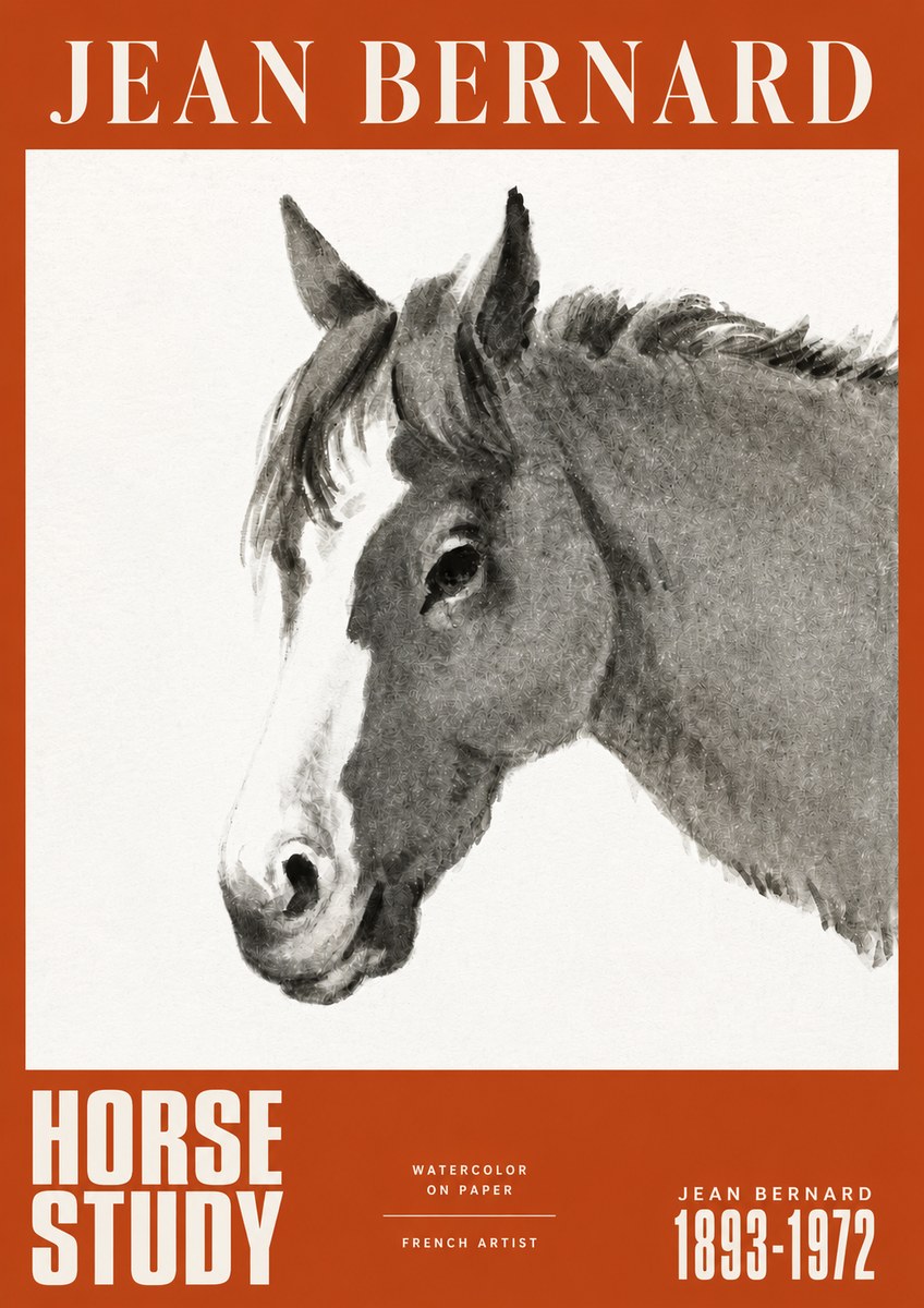 Jean Bernard Horse Study I No2 - Plakát