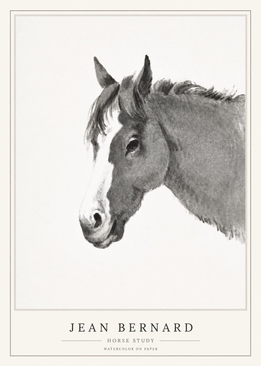 Jean Bernard Horse Study I No3 - Plakát