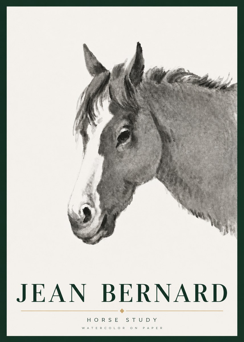 Jean Bernard Horse Study I No5 - Plakát