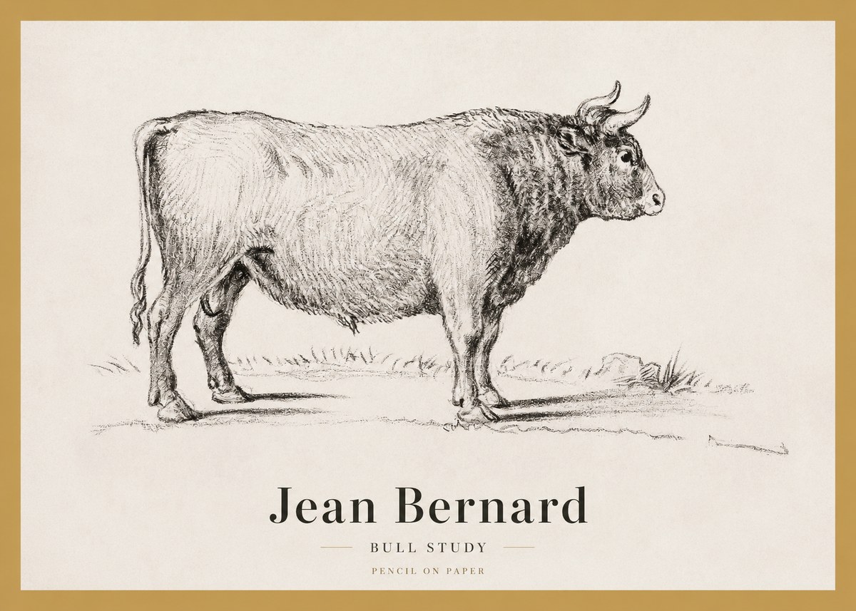 Jean Bernard Study of a Bull I No4 - Plakát