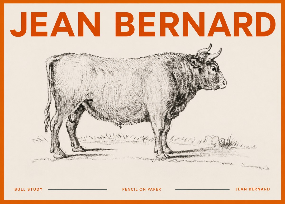 Jean Bernard Study of a Bull I No5 - Plakát
