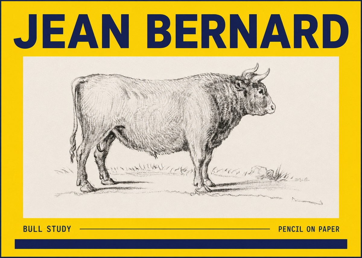 Jean Bernard Study of a Bull I No6 - Plakát