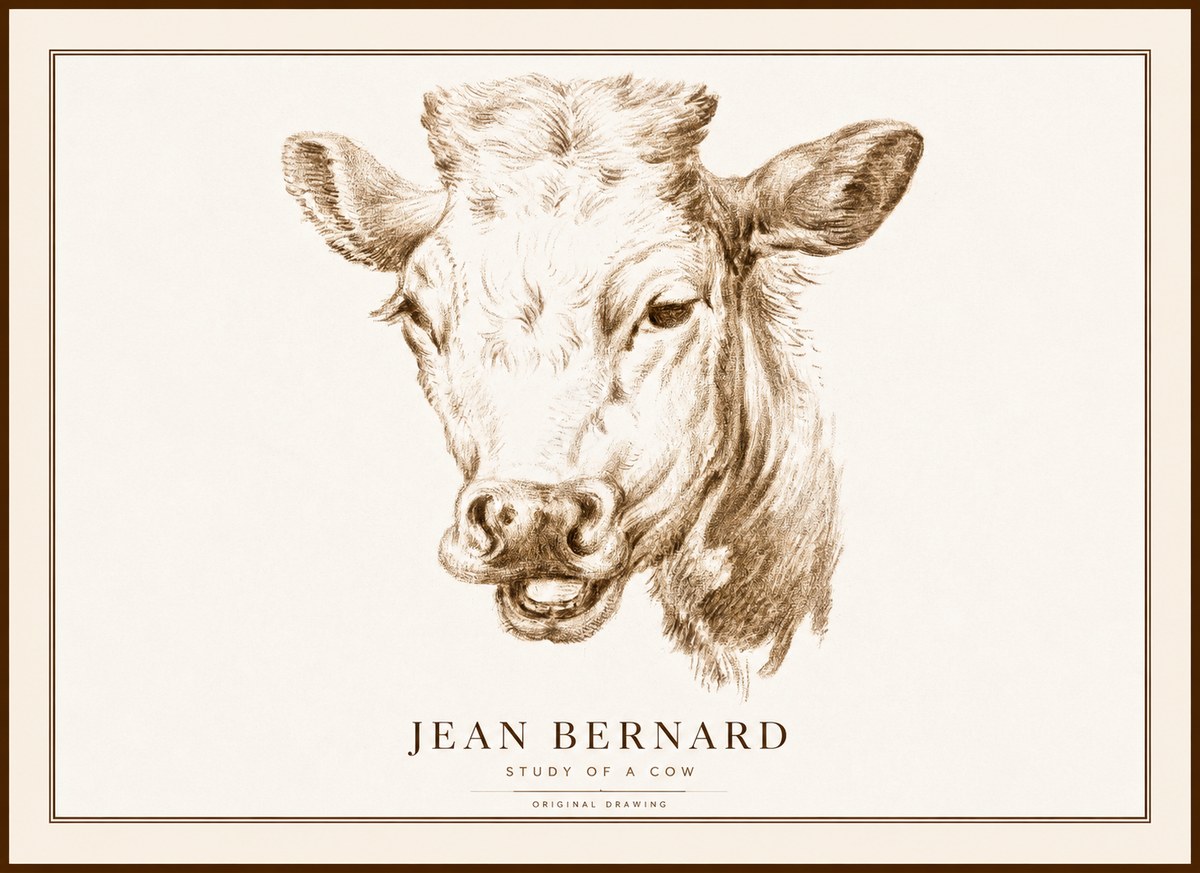 Jean Bernard Study of a Cow IV No1 - Plakát